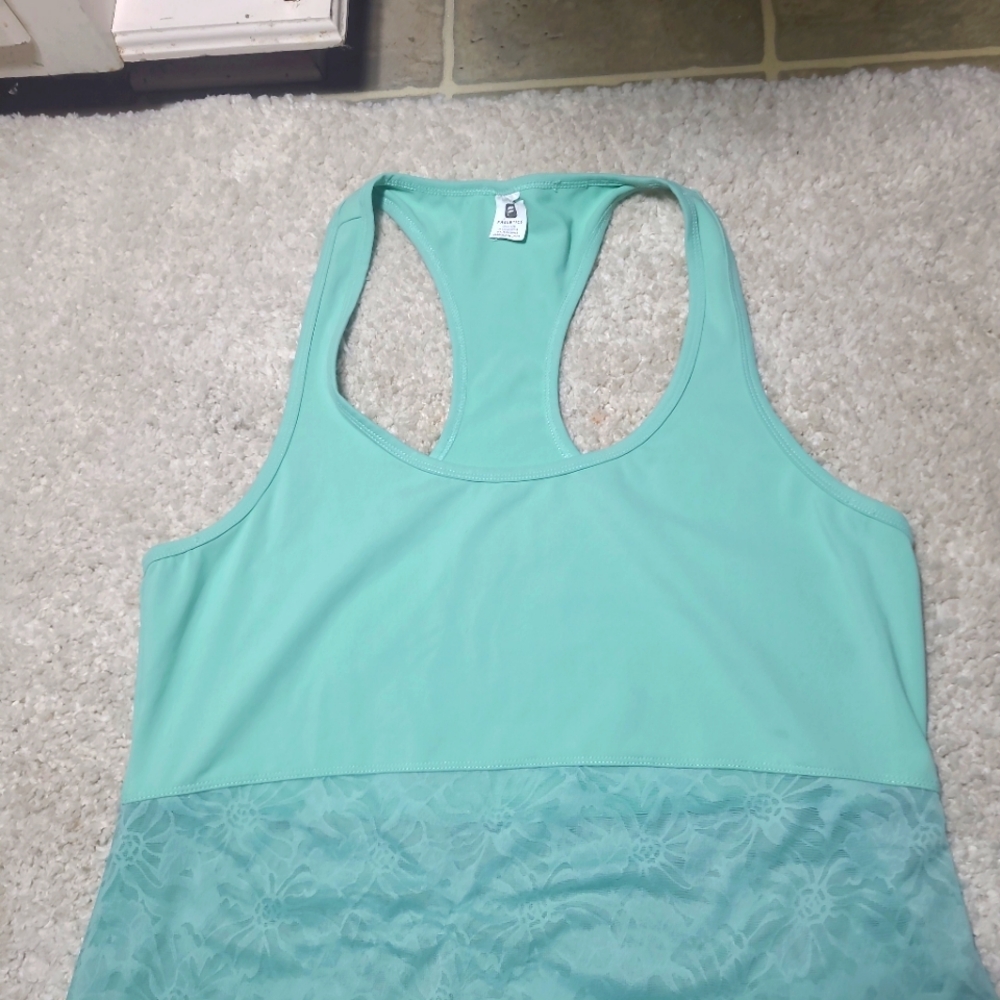 Fabletics Mint Green Racerback Workout Tank - Picture 3 of 7
